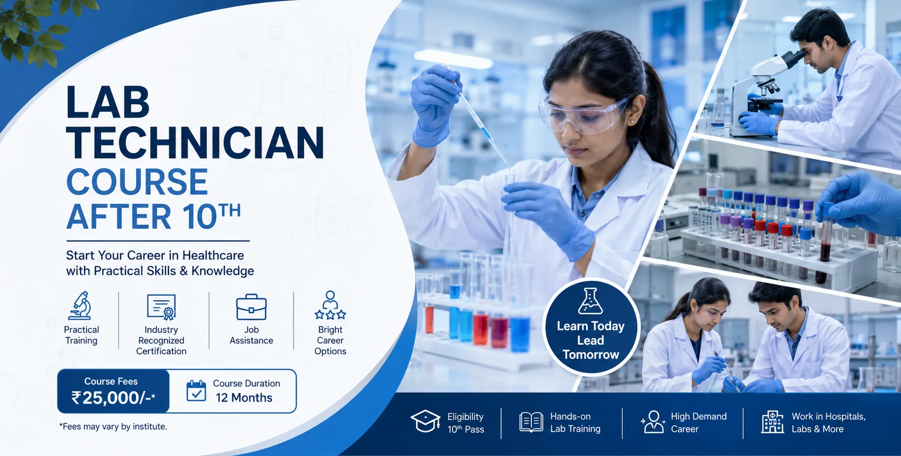 Lab Technician Course After 10th Fees